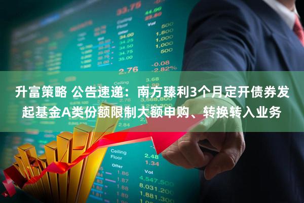 升富策略 公告速递：南方臻利3个月定开债券发起基金A类份额限制大额申购、转换转入业务